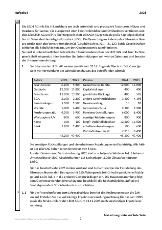 Vorschau: Musterprüfung Nr. 001 zum Abitur