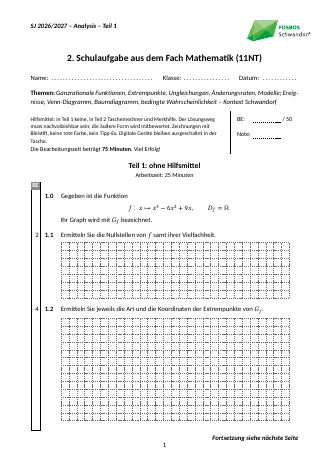 Vorschau: 2. Schulaufgabe Nr. 14