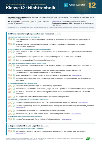 Vorschau: Lernziele Klasse 12 Nichttechnik